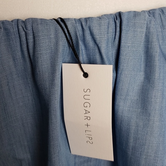 💋Sugar+Lips Kaia Off The Shoulder Chambray Top - Picture 2 of 6